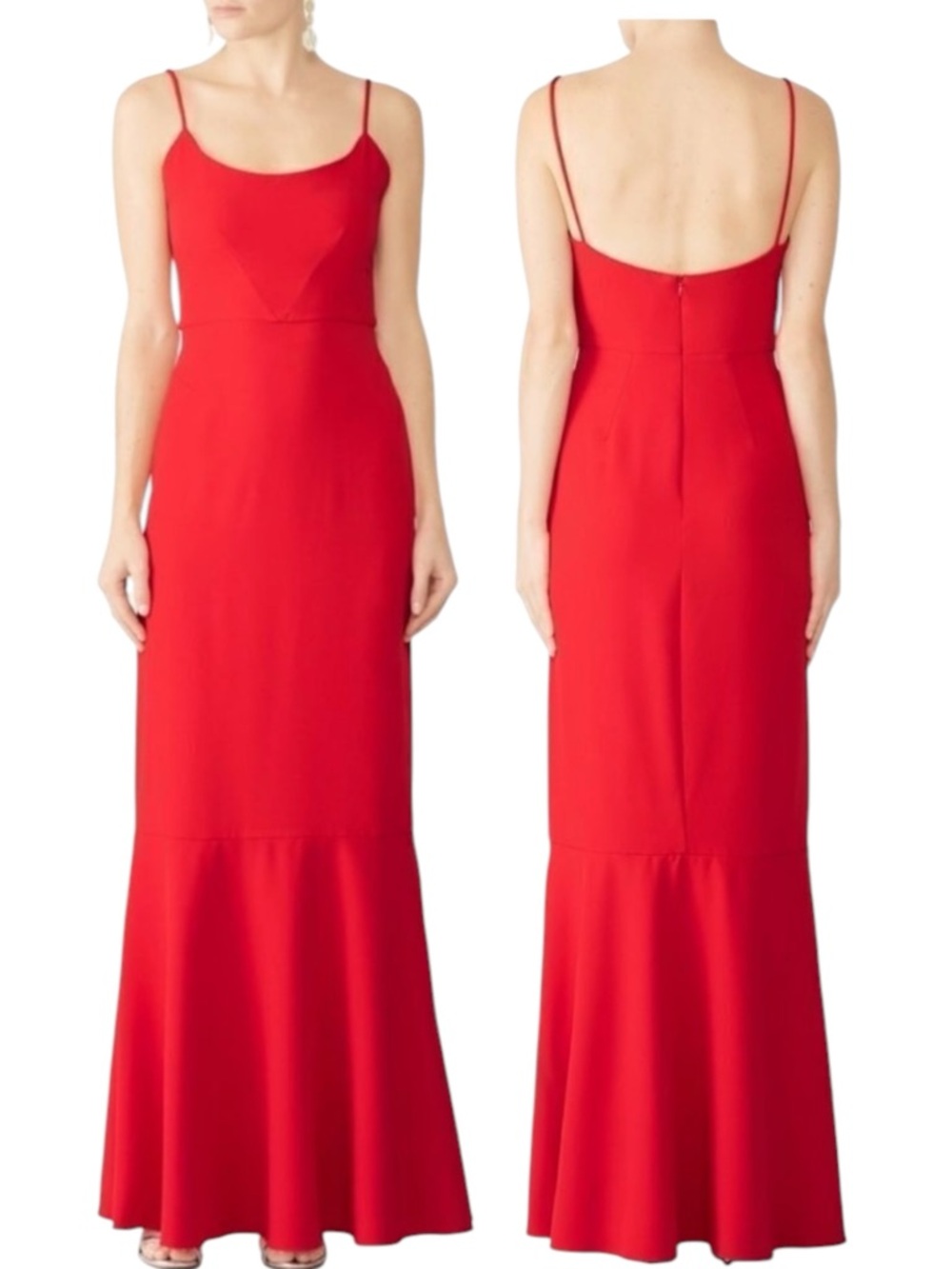 HUTCH Red Cameron Scoop Neck Gown 10